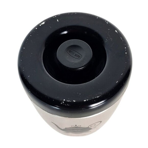 Vintage MCM 60s West Bend Metallic Silver Aluminum TEA Lidded Canister - Picture 3 of 9